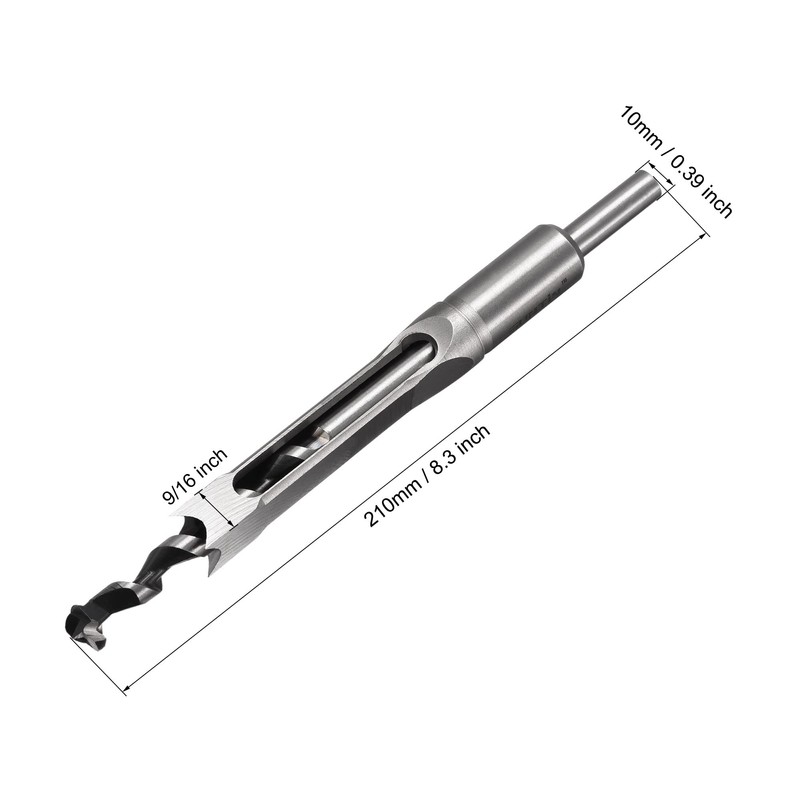uxcell Square Hole Drill Bits for Wood 9/16" x 210mm