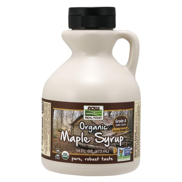 NOW Foods Organic Maple Syrup, Grade A, Dark Color (formerly Grade B), 16-Ounce