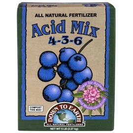 Down To Earth All Natural Fertilizers Organic Acid Mix - Plant Food for Blueberries, Raspberries, Azaleas and Rhododendrons 4-3-6, 5 lb