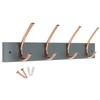 keypak 4 Double Hook Coat Rack - Polished Copper on