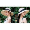 Qchomee Women Wide Brim Straw Hat Ladies Panama Church Derby