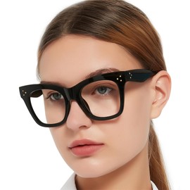 OCCI CHIARI Oversized Reading Glasses for Women 3.5 Fashion Readers 1.0 1.25 1.50 1.75 2.0 2.25 2.50 2.75 3.0 3.5 4.0(Black, 3.5)