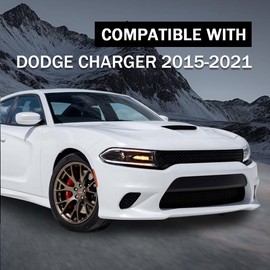 G-PLUS Headlight Fit for Dodge Charger 2015-2021, Right Passenger Bumper Headlamps,Clear Lens Black Housing Amber Reflector, CH2503270,faros delanteros