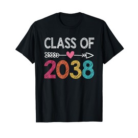 Class Of 2038 Kindergarten Pre K Grow With Me Graduation T-Shirt