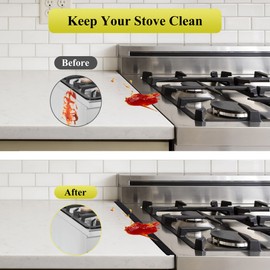 Stove Gap Covers - Extra Long Stainless Steel Oven Side Gap Filler, Stove Counter Gap Cover, Guard Between Stove Top & Counter Range Trim Kit Easy Clean & Heat Resistant, Adjustable Length 13" to 27"