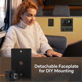 acegoo 12V Dimmer Switch Aluminum RV Light Dimmer High-Side PWM Dimmer, Perfect for Camper Van Boat Trailer Truck Cars, Works with 12V LED Light Fixture, Rotary Dimming (6A-Upgrade)