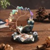 ZONSUSE Ceramic Lake Waterfall Incense Burner, 7 Chakra Crystal Tree