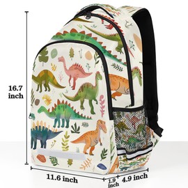 OSAM SPACE Cartoon Dinosaur Kids Backpack for Girls Boys Cute Animal Toddler Backpacks Preschool Bookbag Lightweight Kindergarten School Bag Small Backpack for Travel with Chest Strap