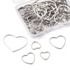 70Pcs Heart Linking Rings 4 Sizes Hollow Frame Pendants Earrings