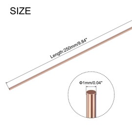 Sourcing Map 35Pcs Copper Brazing Rods, Phosphor Copper (L201), 1mm x 250mm, 80A, 710°C, HVAC, Refrigerator, DIY Craft