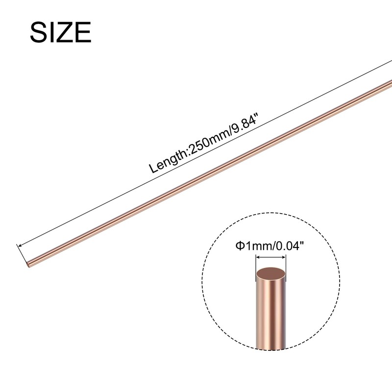 Sourcing Map 35Pcs Copper Brazing Rods, Phosphor Copper (L201), 1mm