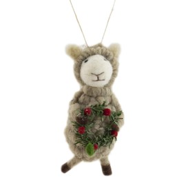 CF Collection Wool Christmas Tree Ornament [Pack of 1] (5.5 Inches, Gray Lamb)