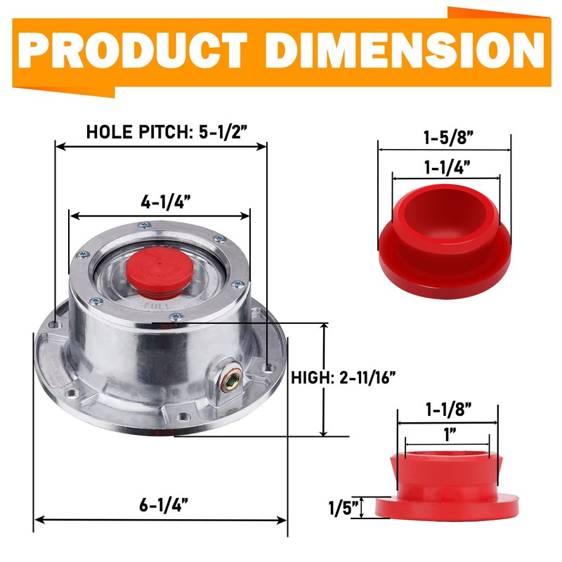 CheeMuii CheeMuii 343-4009 Trailer Hub Cap 2 PCS 3434009 Aluminum