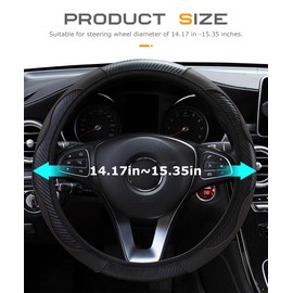 Flaconi Car Steering Wheel Cover, Leather Steering Wheel Cover, Steering Wheel Cover, Steering Wheel Cover, Steering Wheel Cover, Steering Wheel Cover Car, Steering Wheel Protection for Car, Suitable
