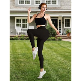 SIINSIIN Women Seamless Impact Leggings Workout High Waisted Tummy Control Scrunch Butt Lifting Gym Yoga Pants Black