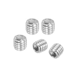 PATIKIL 50 Pcs Hex Socket Grub Screw, M6x4mm Flat Point Grub Bolt 304 Stainless Steel Head Socket Set Screws for Door Handles Light Fixture Repair