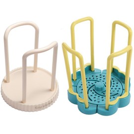 Kopida Retractable Rotating Bowl Rack Multifunctional Dish Display Stand Drainer Rack Single Tier Plastic Dish Storage Rack Paper Cup Storage Holder Water Tea Cups Dispenser