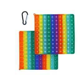 Funriche Push-Pop, Educational Toy, Math, Front and Back, Finger Training, Infinite Bubble Petit, Squishy Toy, 7.9 inches (20 cm) Vertical Rainbow