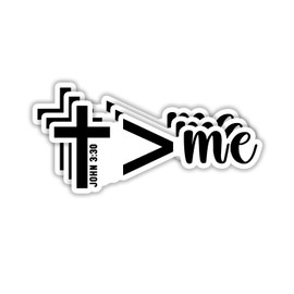 (3pcs) He is Greater Sticker Christian Bible Verse John 3:30 Jesus Vinyl Decal Inspirational Quotes Stickers for Tumbler Books Laptops Phonecase Water Bottles Kindles Car-Size 3x1.5