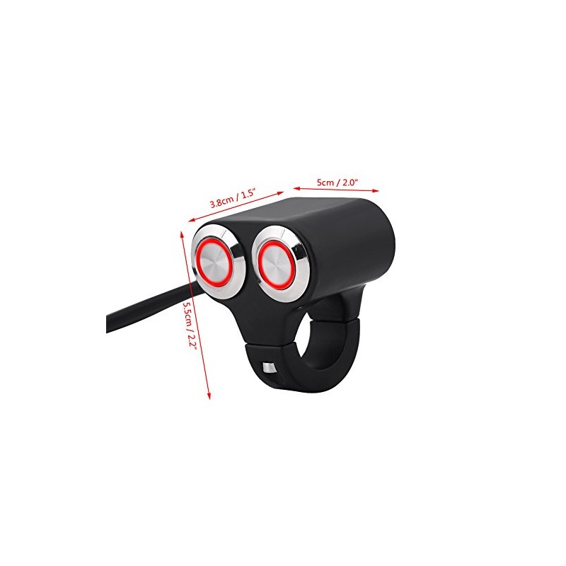 Keenso Motorcycle Handlebar Switch, 7/8 Inch 22 mm Motorcycle Handlebar