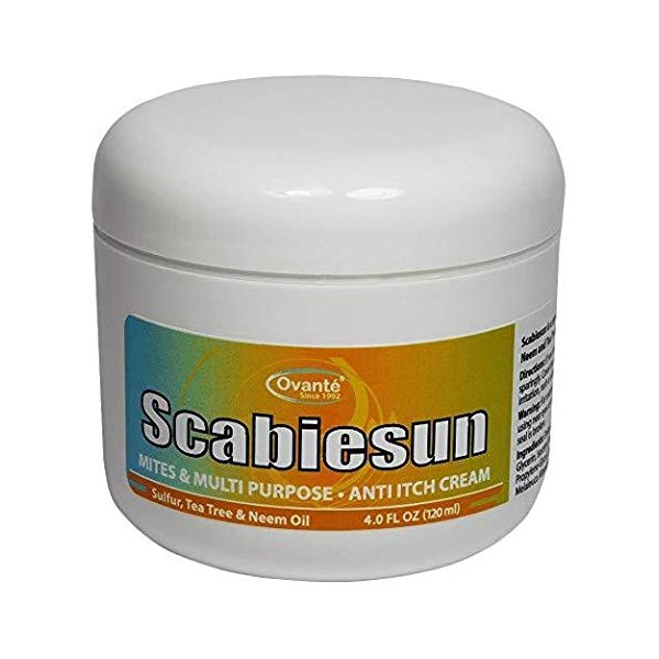 Scabiesun Multipurpose Cream for Skin Itching, Rushes, Redness, Irritation. Soothing & Healing Ointment in 2 oz JAR.