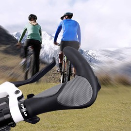 Ergonomic Bicycle Grips, Horn Handlebar Grips for MTB, Trekking Bike, E-Bike, City Bike, Road Bike and Folding Bike with Two Sides Lock-On Design Made of Non-Slip Rubber (22 mm Bicycle Grips)