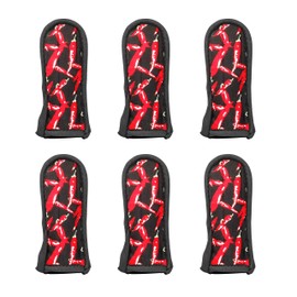 New Star Foodservice 1028744 Commercial-Grade Hot Skillet Handle Cover Holder, Hot Handle Holders/Mitts, Red Peppers Pan Cotton Handle Sleeve, Set of 6