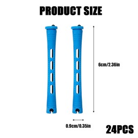 ZOKJSW Curler Set - Steel Spit Duck Comb Rat Tail Comb 24 Pieces Hair Wave Rods Short Cold Wave Bars Plastic Perm Rods Ideal for Hairdressers (Blue and Dark Blue, 0.9 cm)