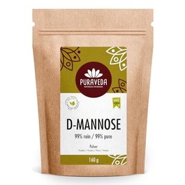 D-Mannose Powder 160 g, Vegan Natural, Allergy Free, Non-GMO, Manufactory Filling in Germany Puraveda