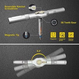 Ratchet Screwdriver Set 24 in 1 Precision Screwdriver Bit Screwdriver Sets With Case Duka Tools Ratchet Screwdriver with Detachable Handle for Watch Computer Electronics Father'screwdriver set (Black)