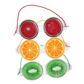 Baluue Elastic Band Eye Mask 3pcs Fruit Pattern Cold Eye Patches Cooling Gel Eye Mask for Women