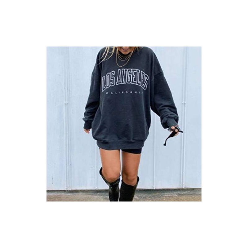 Women's Oversized Sweatshirt Los Angeles California Crewneck Long Sleeve Casual