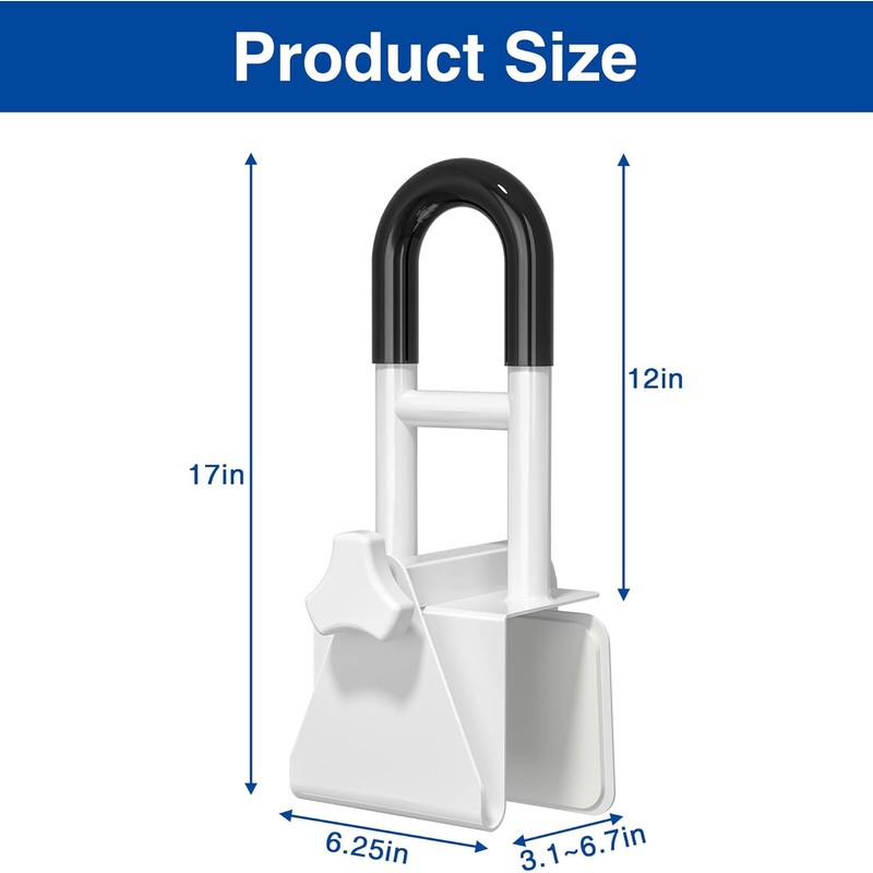 Bathtub Safety Rail, Bathtub Handle Grab Bar with Non-Slip Grip