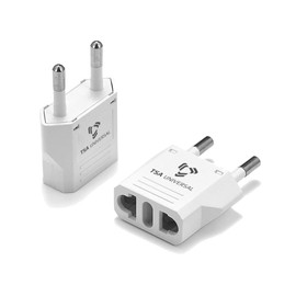 United States to French Polynesia/Tahiti Travel Power Adapter to Connect North American Electrical Plugs to Polynesian Outlets for Cell Phones, Tablets, eReaders, and More (2-Pack, White)