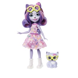 Mattel Enchantimals City Tails Hadley Husky Doll (6-in) & Sledder Animal Figure, Small Doll with Removable Skirt & Accessories, Great Toy for Kids Ages 4Y+
