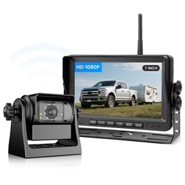 EWAY Wireless WiFi Magnetic Backup Camera 7" IPS Monitor HD 1080P Rechargeable Battery No Wiring - Rear View Reverse Monitoring Hitch Camera for Car Truck Pickup RV Camper 5th Wheel Horse Boat Trailer