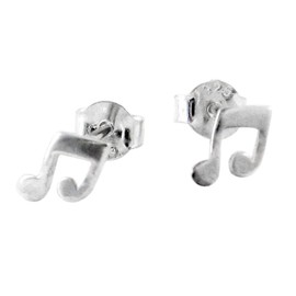 Sterling Silver Music Notes Post Stud Earrings