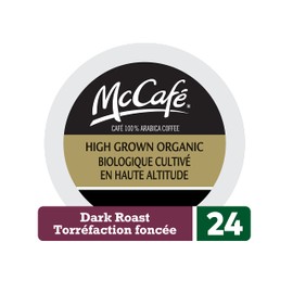 McCafé High Grown Organic K-Cup Coffee Pods, Dark Roast, 24 Count, Ethically Sourced, Certified Organic, For Keurig Coffee Makers