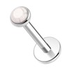 Titanium Labret Jewelry - Internally Threaded Flatback Earrings With White