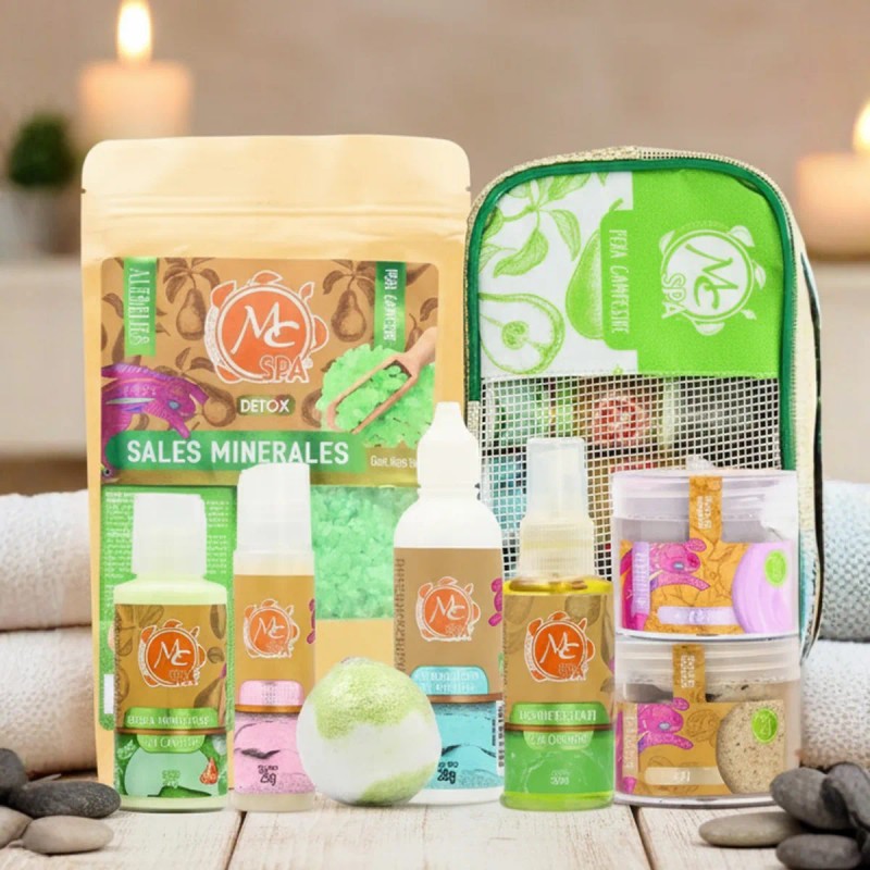 Kit Spa. Humectantes. Sales, Exfoliante. 9pzs. Mc Spa.