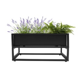DYNAMI Carbon Steel Raised Garden Bed with Legs,28.7L*12.2W*14H in Metal Standing Planter Elevated Planter Box Outdoor,for Backyard, Patio, Balcony,Garden