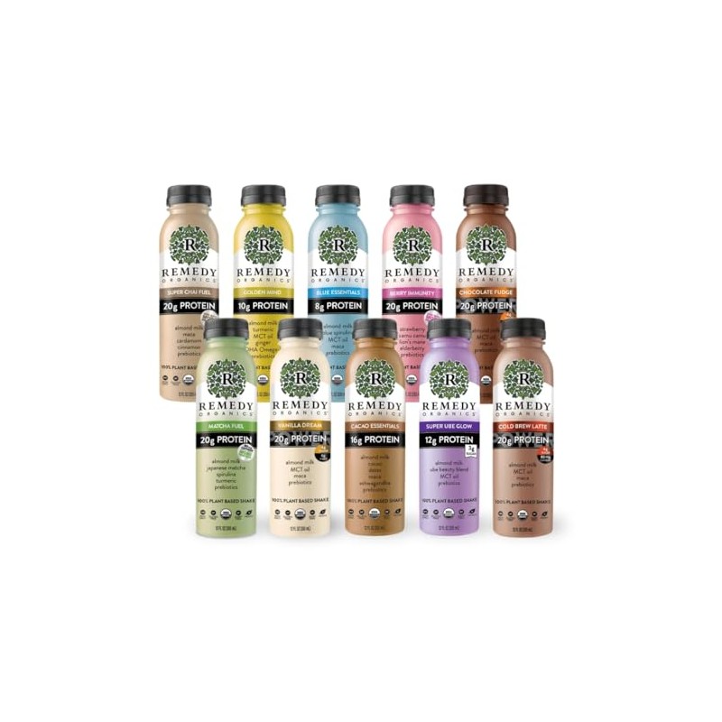 Remedy Organics Variety Assortment Case 10-Pack | Plant Based Protein