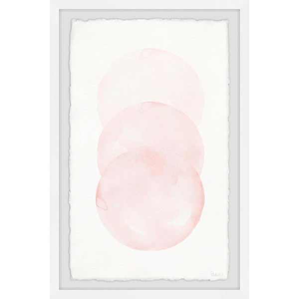Maykoosh Retro Renaissance Three Pink Circles Framed Print - High-Resolution
