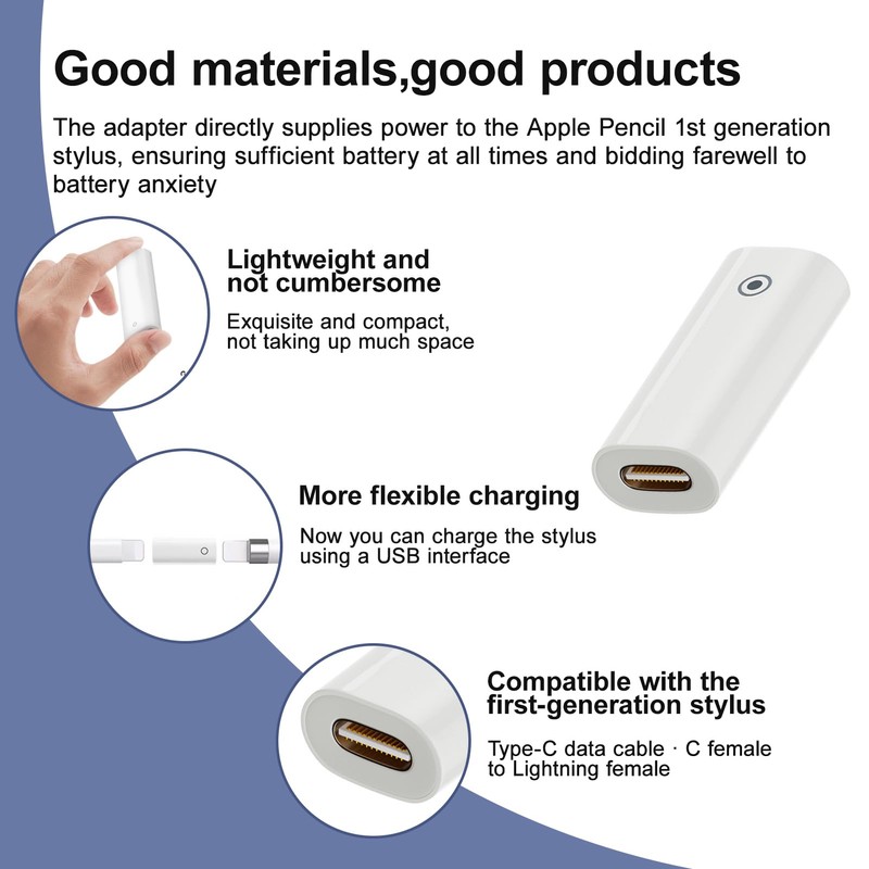ZFRITP 1 x Pencil Adapter, Adapter Pencil 1 to USB