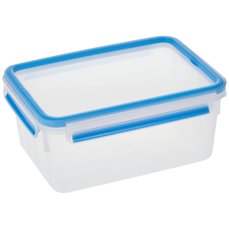 Tefal Master Seal Fresh Food Storage, Clear/Blue, 0.55/1/2.3 Litre, 3-Piece