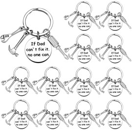 Trnayi 12 Pcs Dad Grandpa Keychains Bulk Dad Grandpa Gifts Birthday Keychain for Father Men's Keyrings Gift (Dad Style)