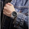BUREI Watches Men Quartz Waterproof Analog Men Wrist Watch, Black-Silver