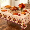 IMISHM Thanksgiving Tablecloth Pack Disposable Plastic Tablecloths for Rectangle Tables