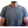 14ct Rope Gold Chain Cross Pendant Necklace for MEN, HUSBAND