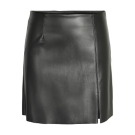 Noisy may Women's Nmclara Penny Pu Hw Slit Skirt Noos Skirt, black